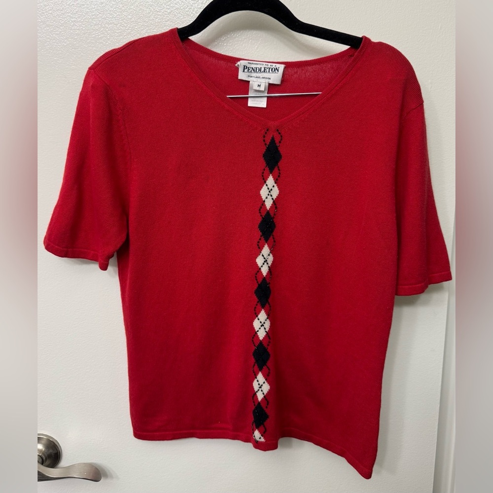 Pendleton Diamond Beaded Pattern Silk Cashmere Kn… - image 1